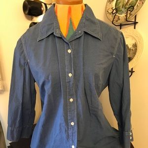 Gap long sleeve button down shirt, blue gingham